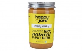 Happy Jars Jaggery Creamy 100% Natural Peanut Butter  Glass Jar  290 grams